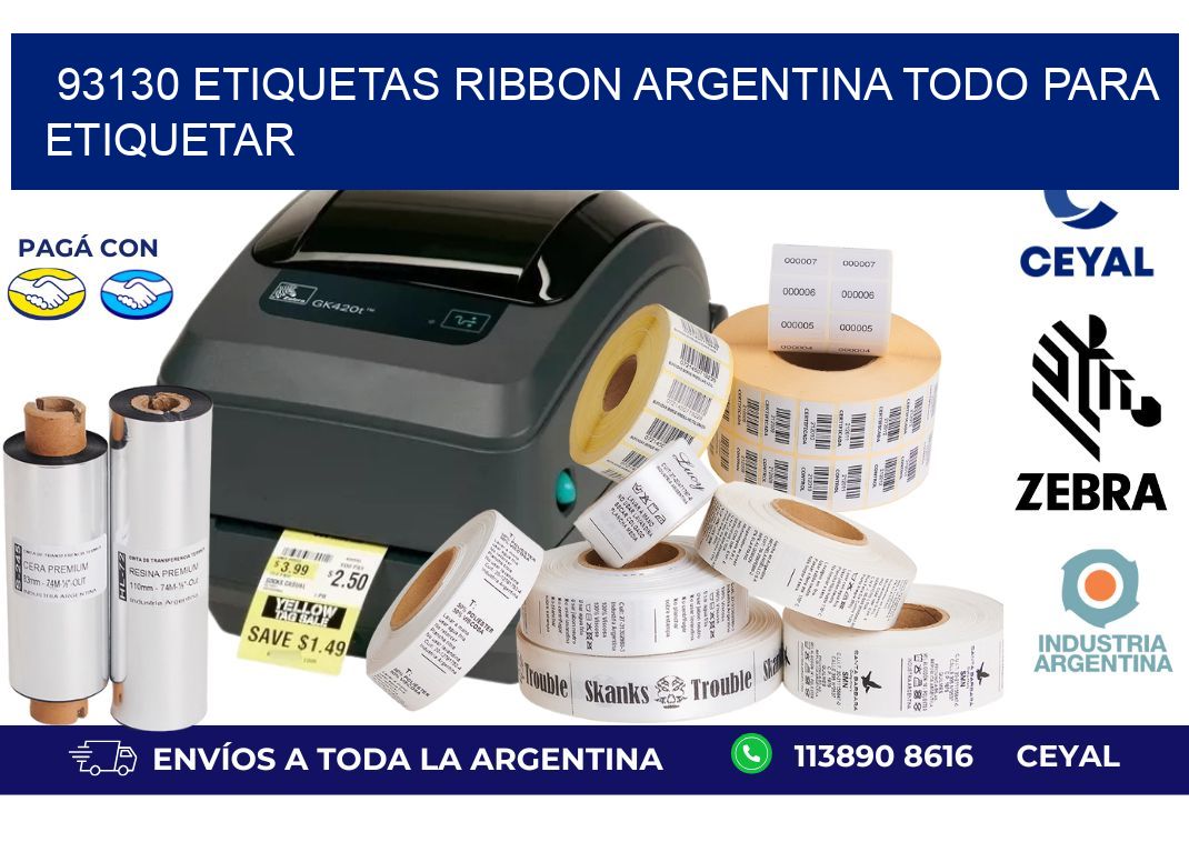 93130 etiquetas ribbon argentina TODO PARA ETIQUETAR