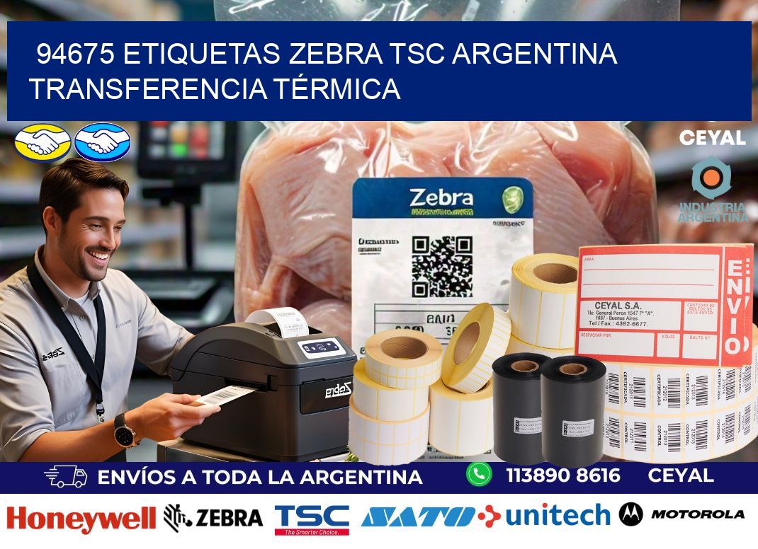 94675 etiquetas zebra tsc argentina TRANSFERENCIA TÉRMICA