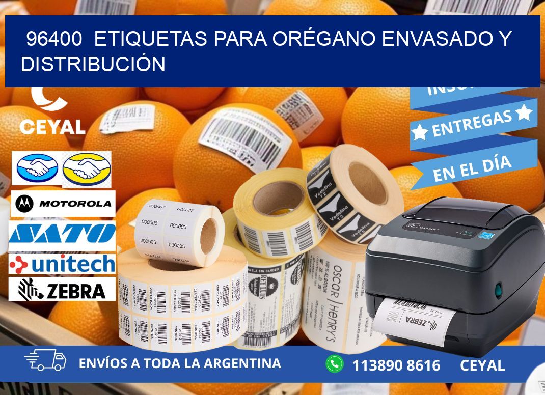 96400  ETIQUETAS PARA ORÉGANO ENVASADO Y DISTRIBUCIÓN