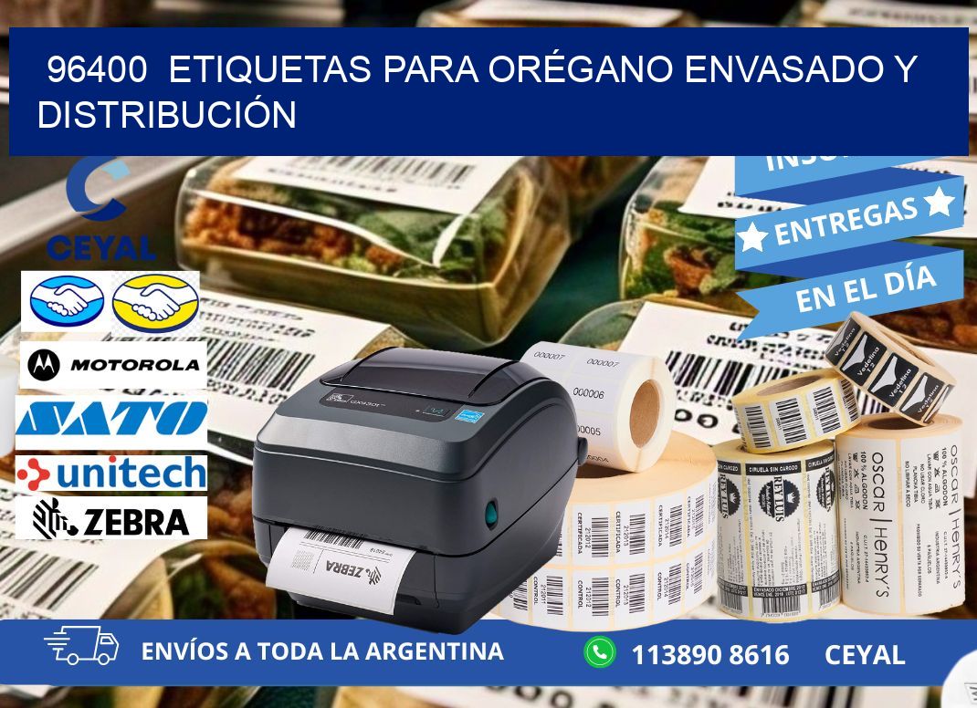 96400  ETIQUETAS PARA ORÉGANO ENVASADO Y DISTRIBUCIÓN