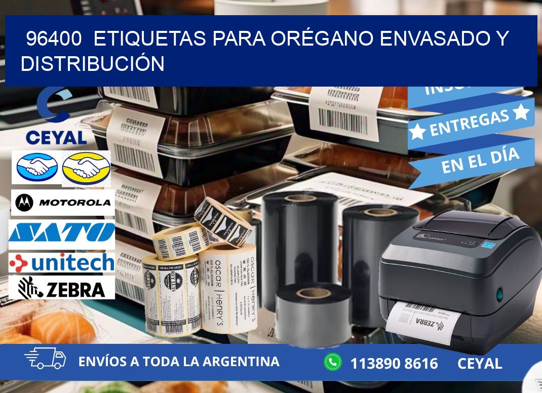 96400  ETIQUETAS PARA ORÉGANO ENVASADO Y DISTRIBUCIÓN