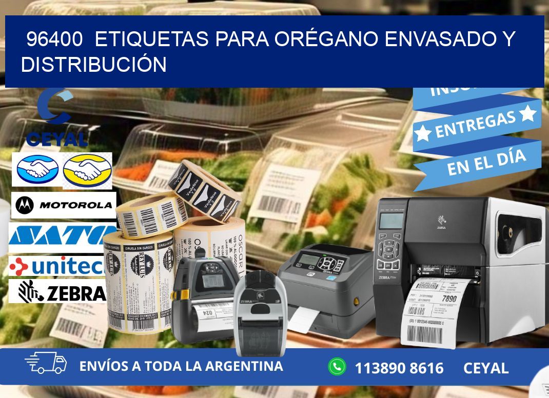 96400  ETIQUETAS PARA ORÉGANO ENVASADO Y DISTRIBUCIÓN