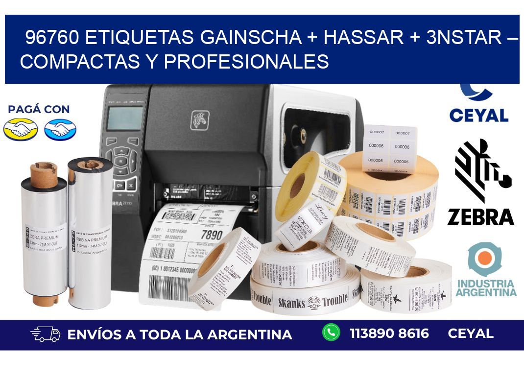 96760 etiquetas Gainscha + Hassar + 3nStar – Compactas y Profesionales