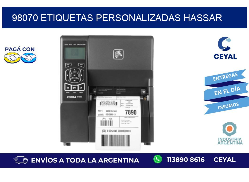 98070 ETIQUETAS PERSONALIZADAS HASSAR