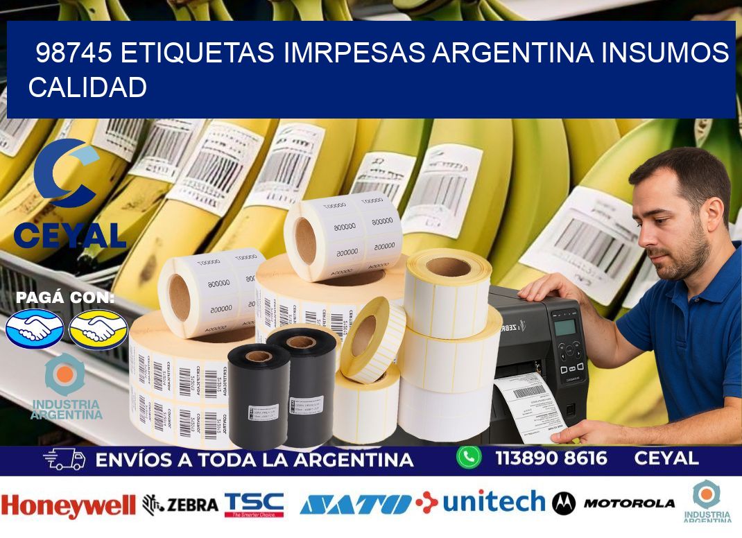 98745 etiquetas imrpesas argentina INSUMOS CALIDAD