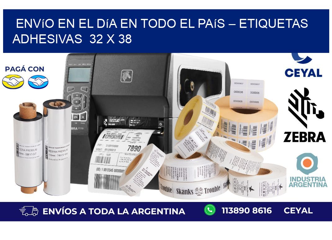 Envío en el Día en Todo el País – Etiquetas Adhesivas  32 x 38