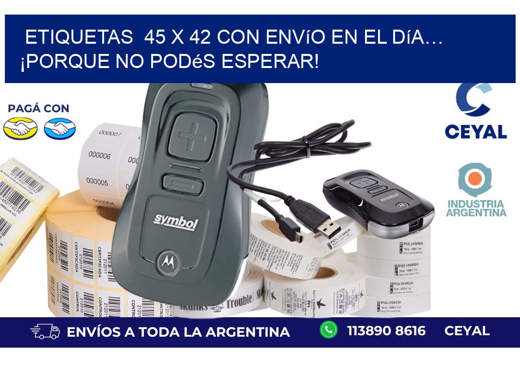 Etiquetas  45 x 42 con Envío en el Día… ¡Porque No Podés Esperar!