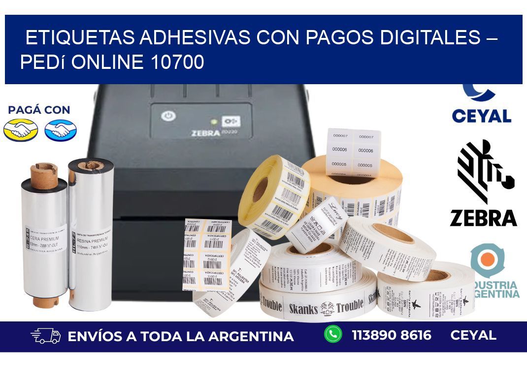 Etiquetas ADhesivas con Pagos Digitales – Pedí Online 10700