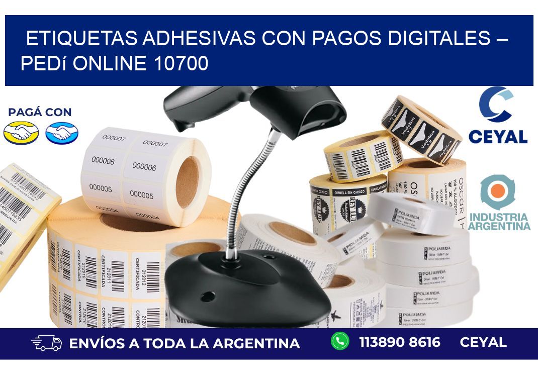 Etiquetas ADhesivas con Pagos Digitales – Pedí Online 10700