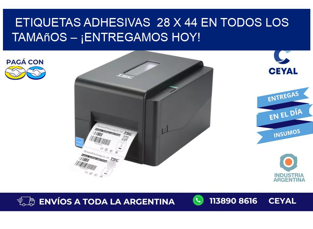 Etiquetas Adhesivas  28 x 44 en Todos los Tamaños – ¡Entregamos Hoy!
