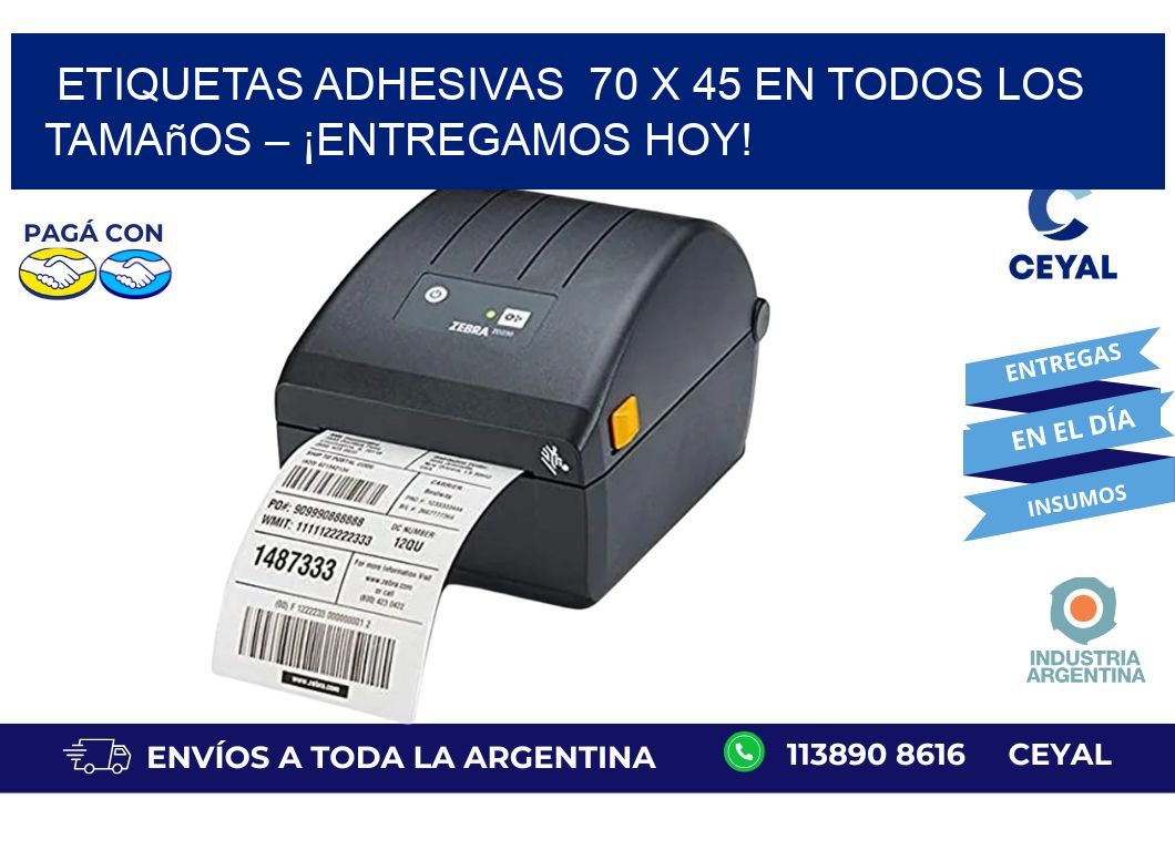 Etiquetas Adhesivas  70 x 45 en Todos los Tamaños – ¡Entregamos Hoy!