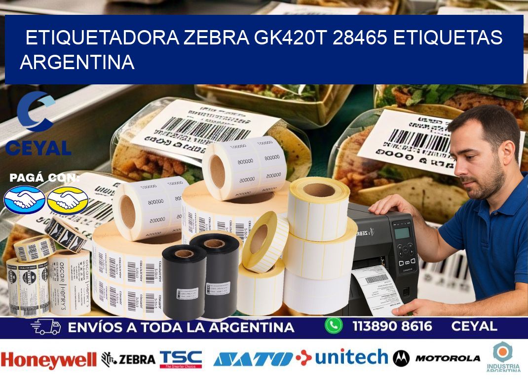 etiquetadora zebra gk420t 28465 etiquetas argentina