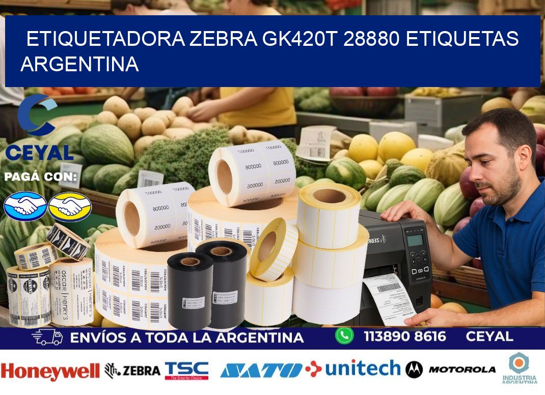 etiquetadora zebra gk420t 28880 etiquetas argentina