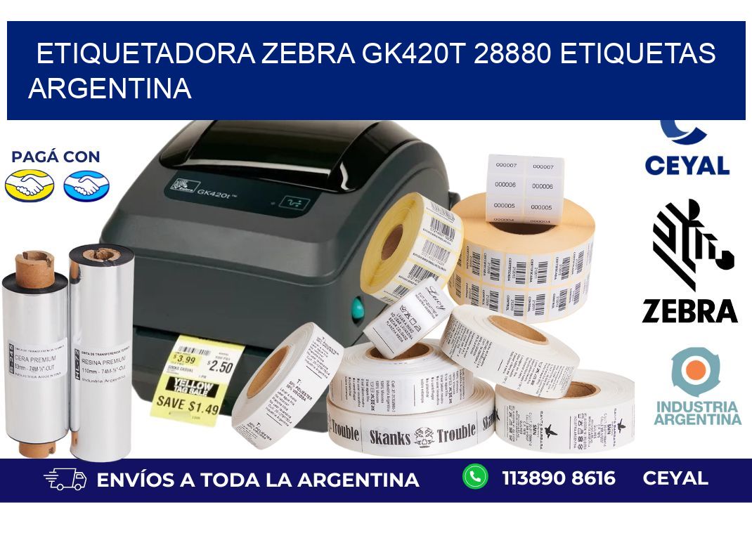 etiquetadora zebra gk420t 28880 etiquetas argentina