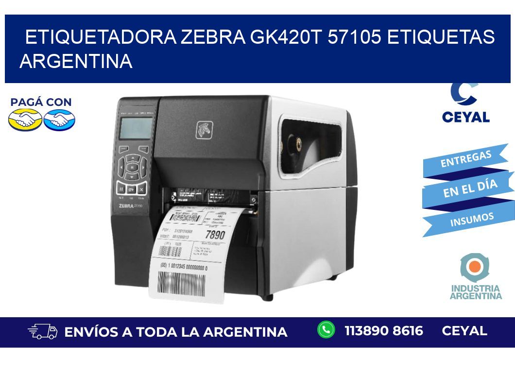 etiquetadora zebra gk420t 57105 etiquetas argentina