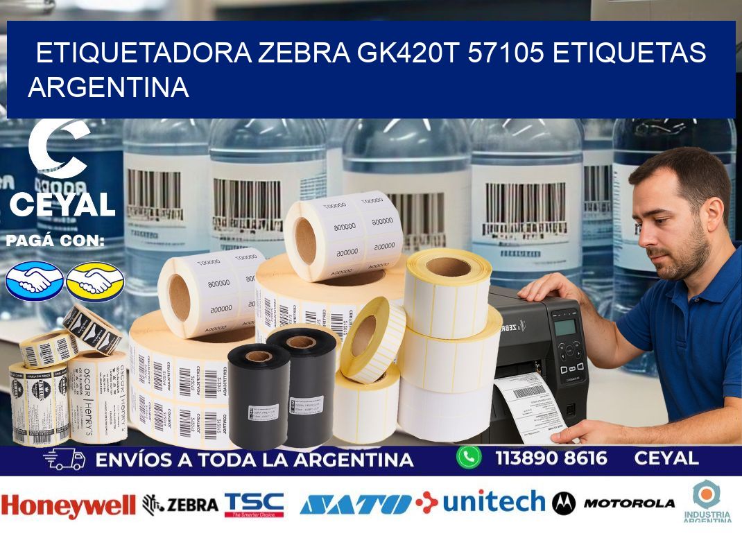etiquetadora zebra gk420t 57105 etiquetas argentina