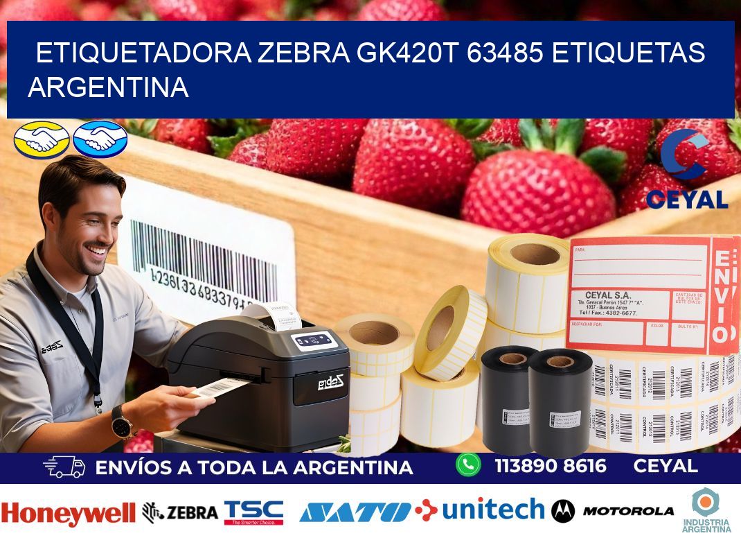 etiquetadora zebra gk420t 63485 etiquetas argentina