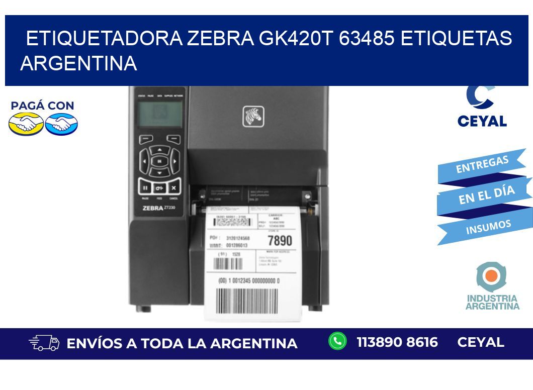 etiquetadora zebra gk420t 63485 etiquetas argentina