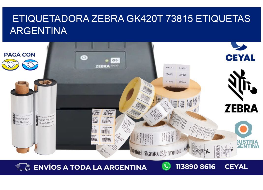 etiquetadora zebra gk420t 73815 etiquetas argentina