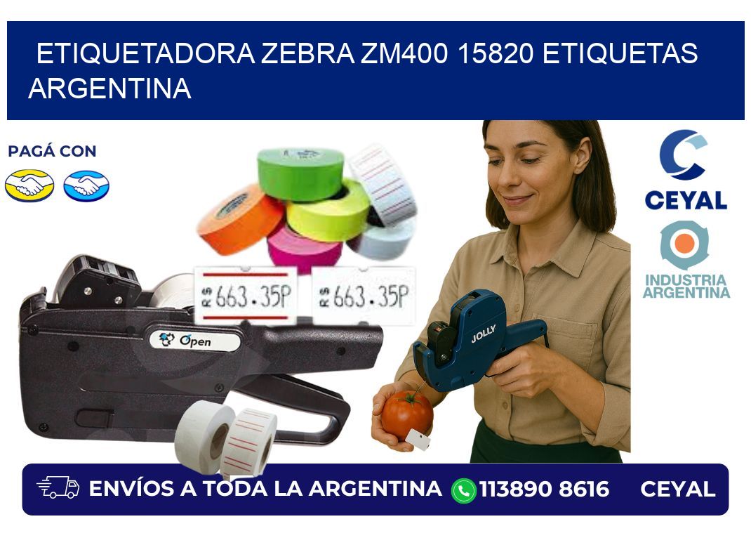 etiquetadora zebra zm400 15820 etiquetas argentina