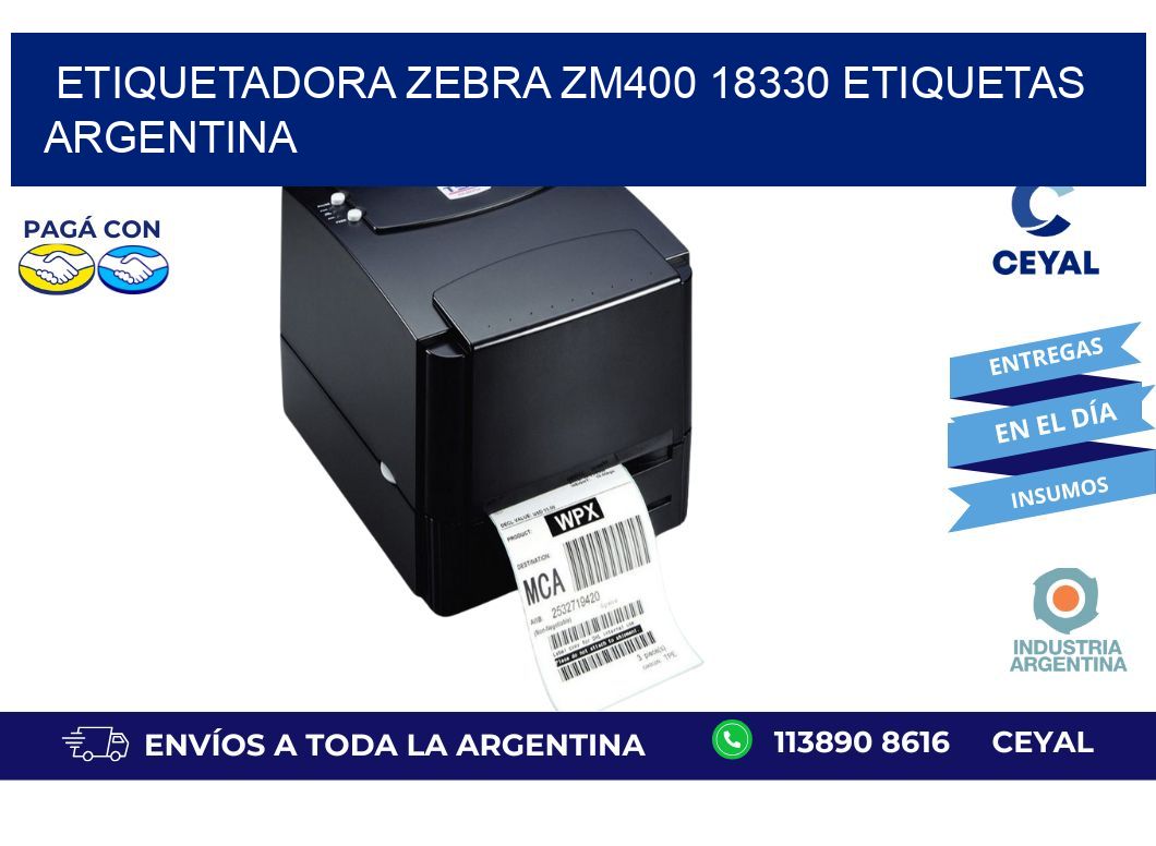 etiquetadora zebra zm400 18330 etiquetas argentina