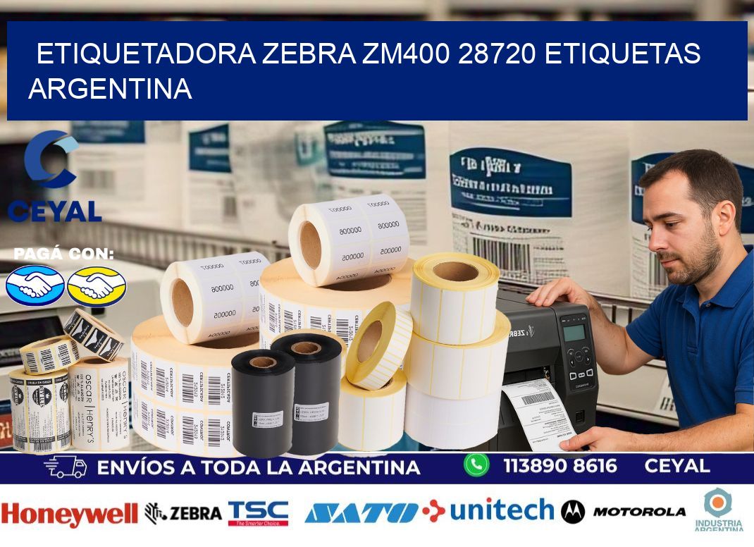 etiquetadora zebra zm400 28720 etiquetas argentina