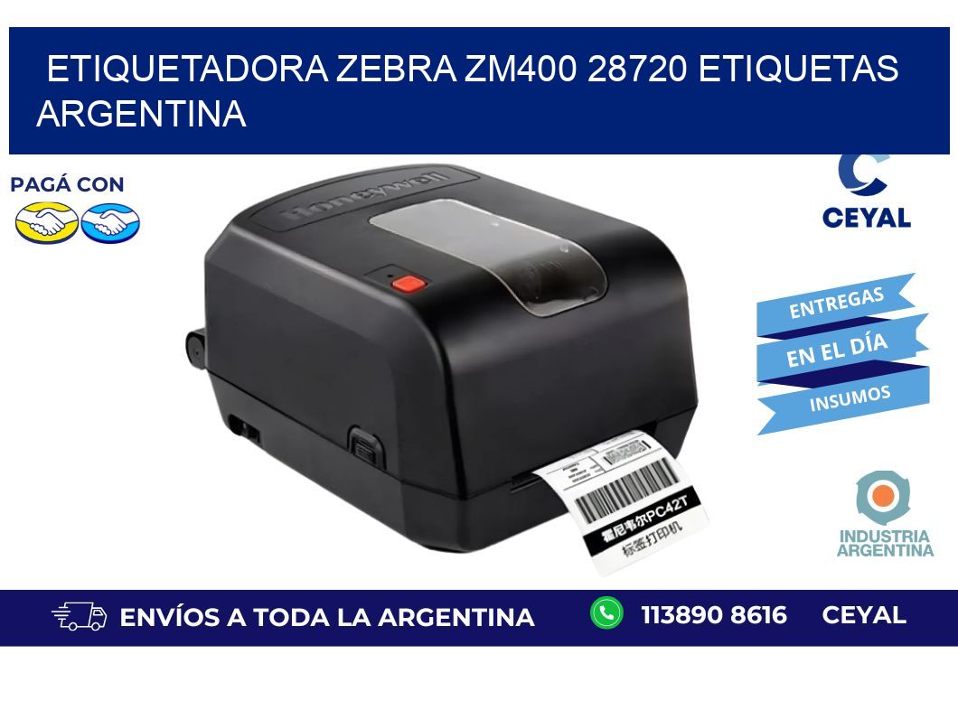 etiquetadora zebra zm400 28720 etiquetas argentina