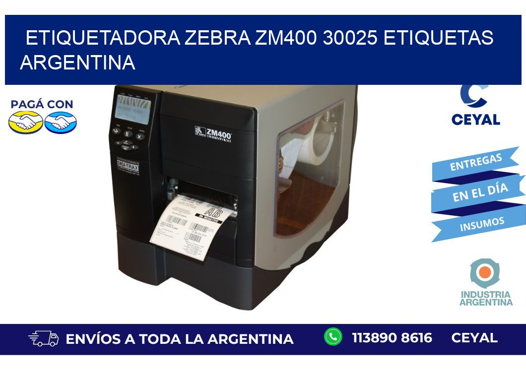 etiquetadora zebra zm400 30025 etiquetas argentina
