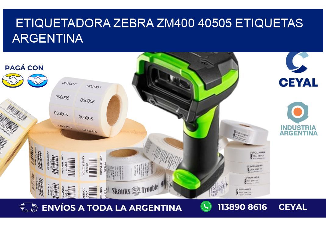 etiquetadora zebra zm400 40505 etiquetas argentina