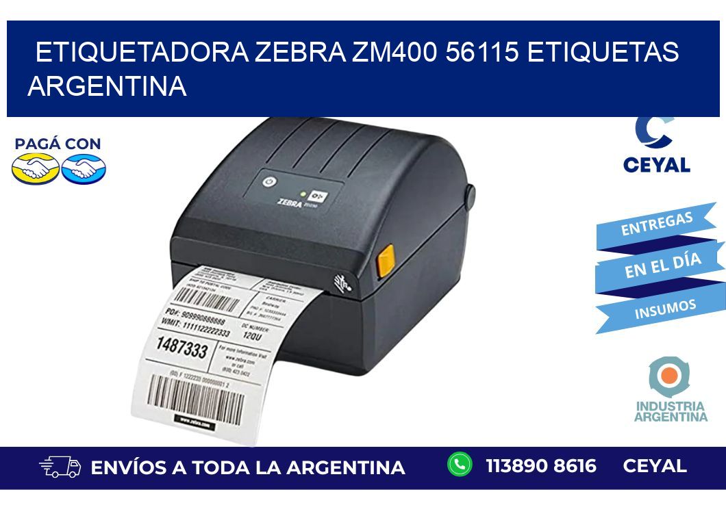etiquetadora zebra zm400 56115 etiquetas argentina