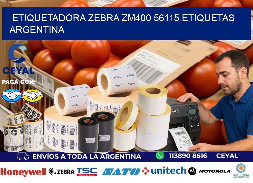 etiquetadora zebra zm400 56115 etiquetas argentina