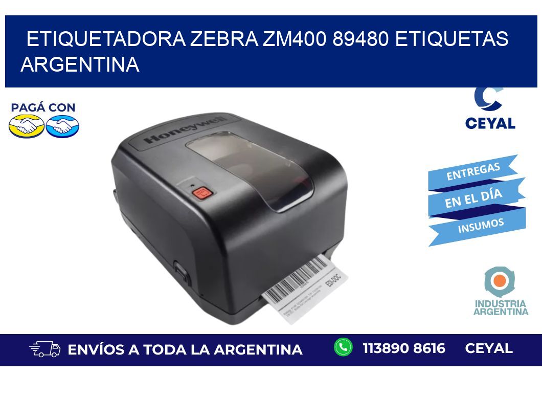 etiquetadora zebra zm400 89480 etiquetas argentina