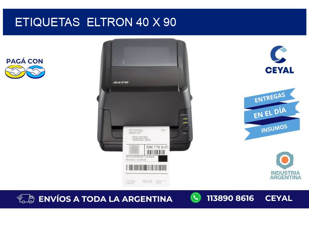 etiquetas  eltron 40 x 90