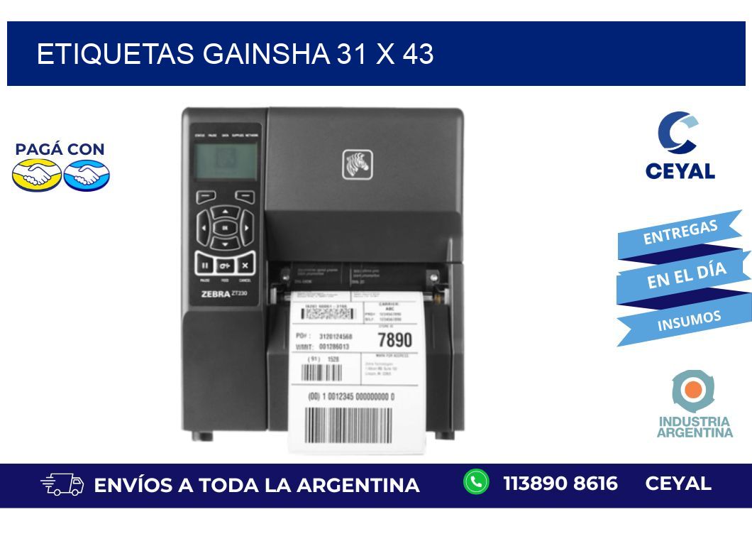 etiquetas gainsha 31 x 43