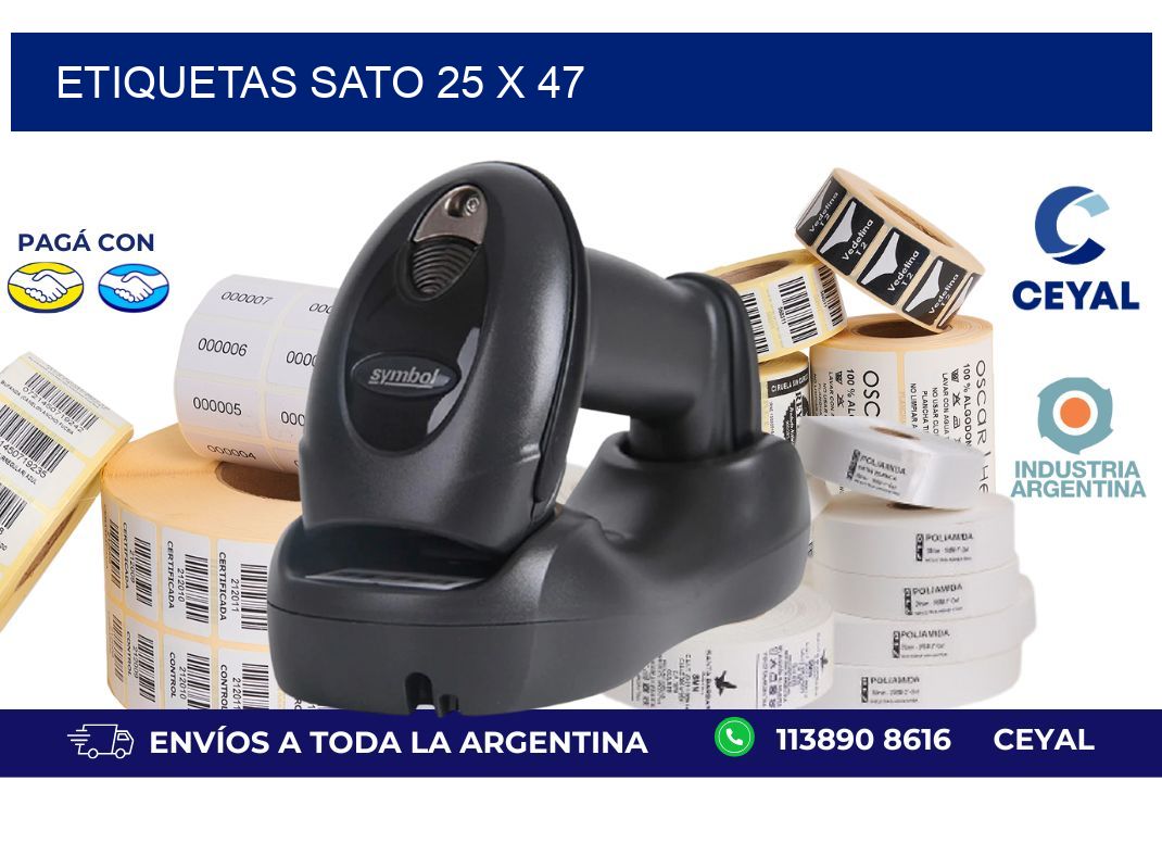 etiquetas sato 25 x 47