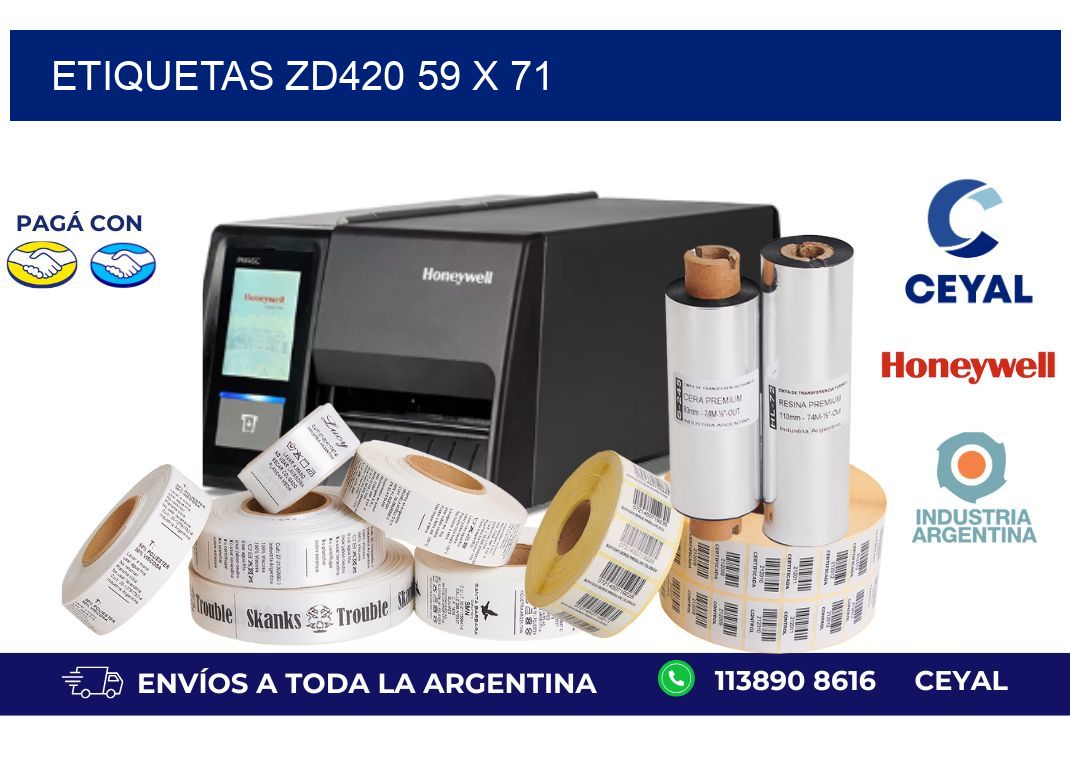 etiquetas zd420 59 x 71