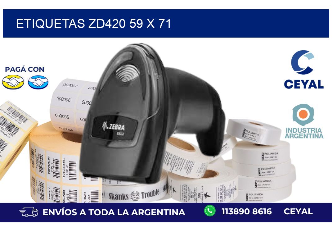 etiquetas zd420 59 x 71