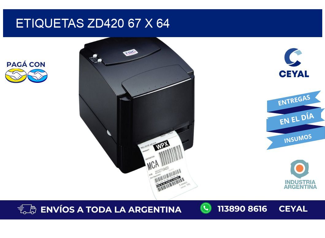 etiquetas zd420 67 x 64