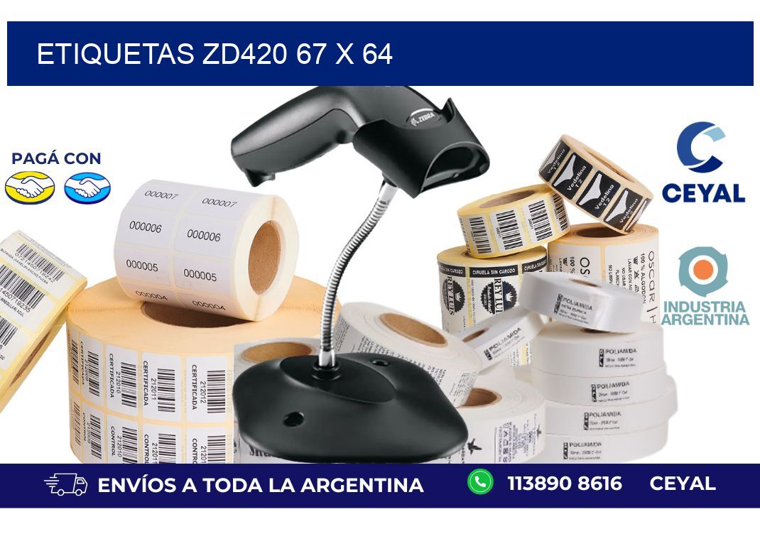 etiquetas zd420 67 x 64