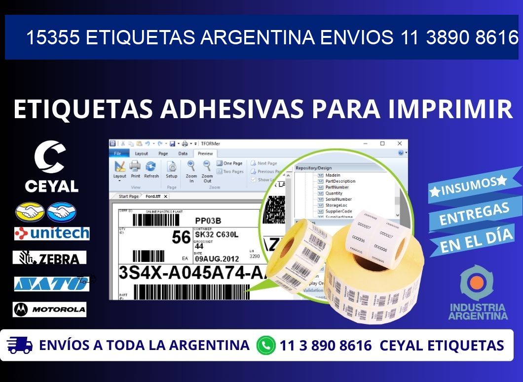 15355 ETIQUETAS ARGENTINA ENVIOS 11 3890 8616