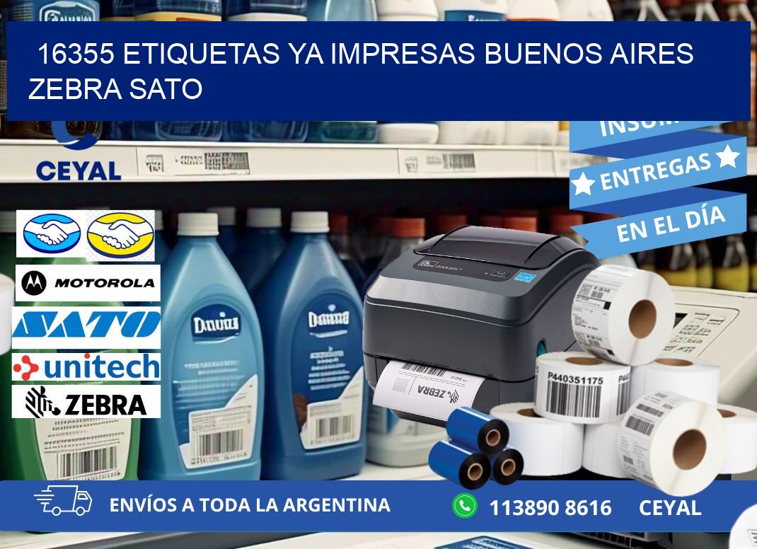 16355 ETIQUETAS YA IMPRESAS BUENOS AIRES ZEBRA SATO