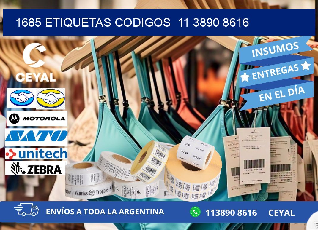 1685 ETIQUETAS CODIGOS  11 3890 8616