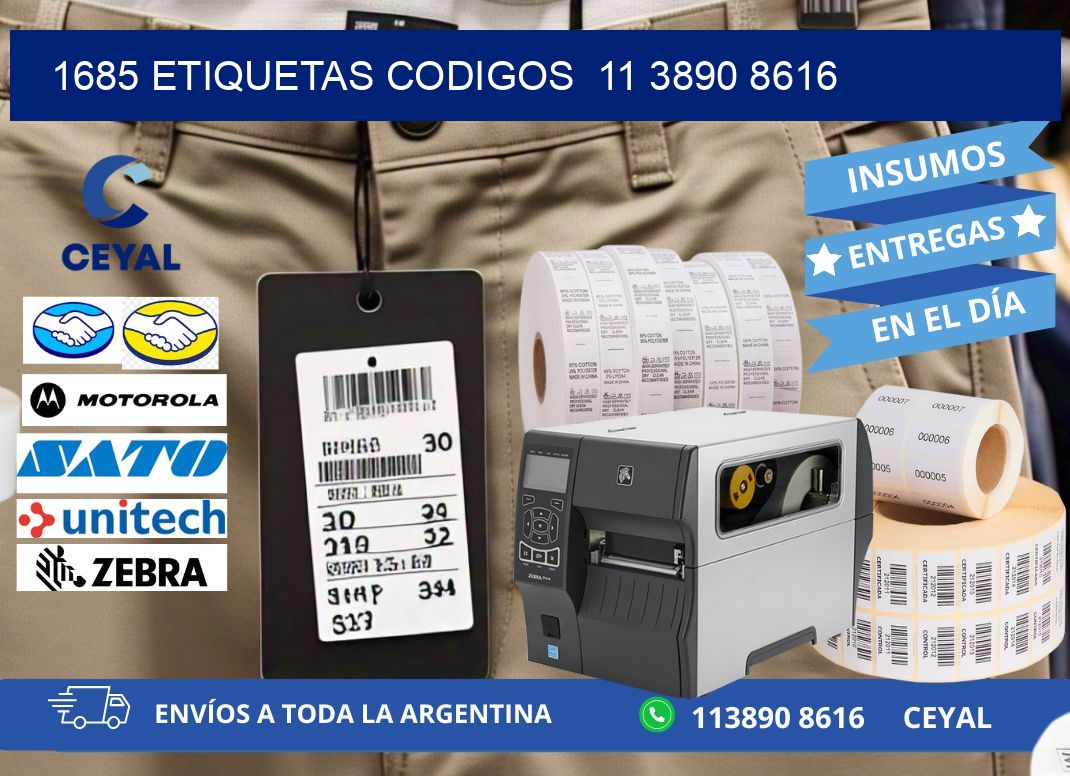 1685 ETIQUETAS CODIGOS  11 3890 8616