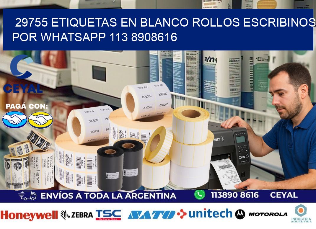 29755 ETIQUETAS EN BLANCO ROLLOS ESCRIBINOS POR WHATSAPP 113 8908616