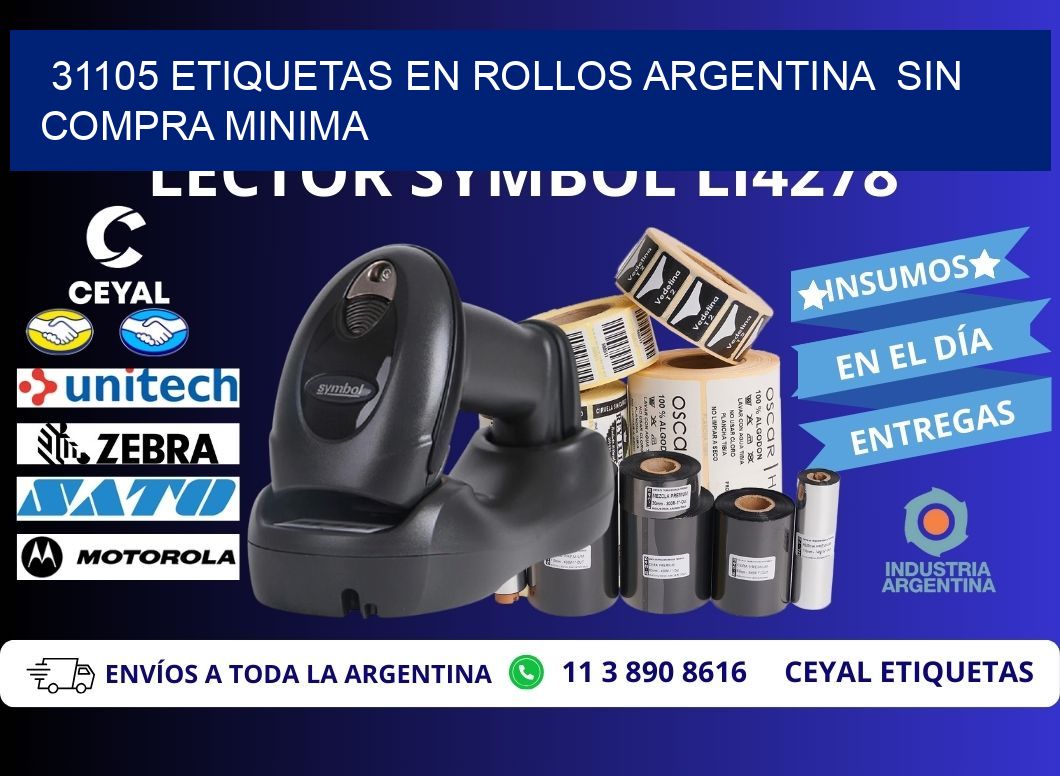 31105 ETIQUETAS EN ROLLOS ARGENTINA SIN COMPRA MINIMA