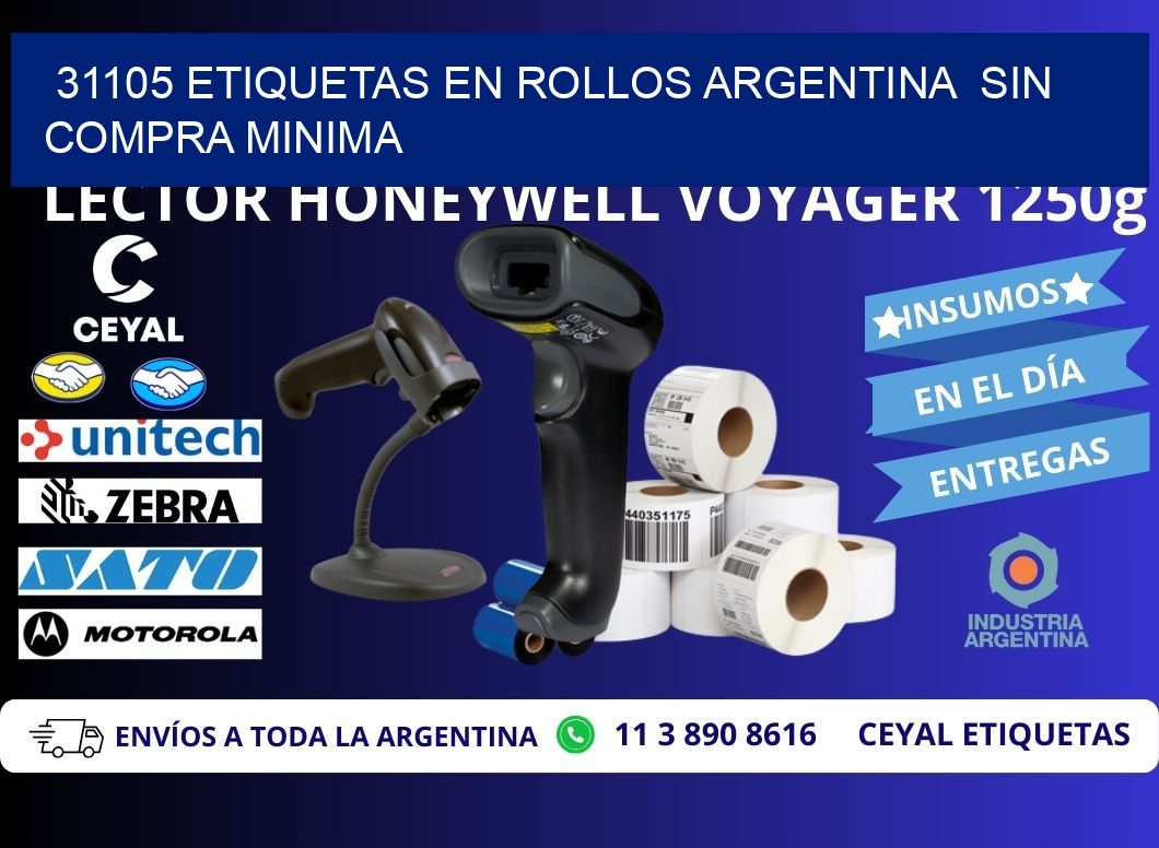 31105 ETIQUETAS EN ROLLOS ARGENTINA SIN COMPRA MINIMA
