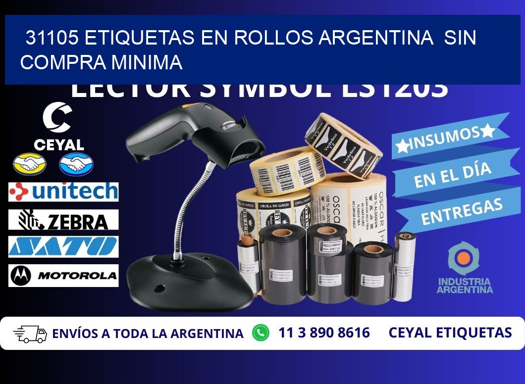 31105 ETIQUETAS EN ROLLOS ARGENTINA SIN COMPRA MINIMA