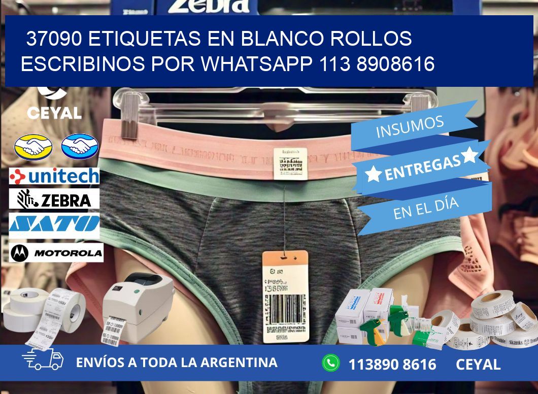 37090 ETIQUETAS EN BLANCO ROLLOS ESCRIBINOS POR WHATSAPP 113 8908616