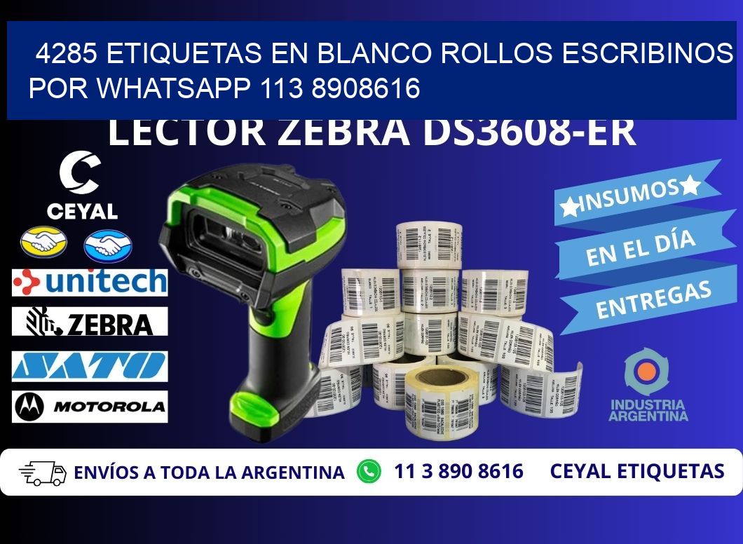 4285 ETIQUETAS EN BLANCO ROLLOS ESCRIBINOS POR WHATSAPP 113 8908616