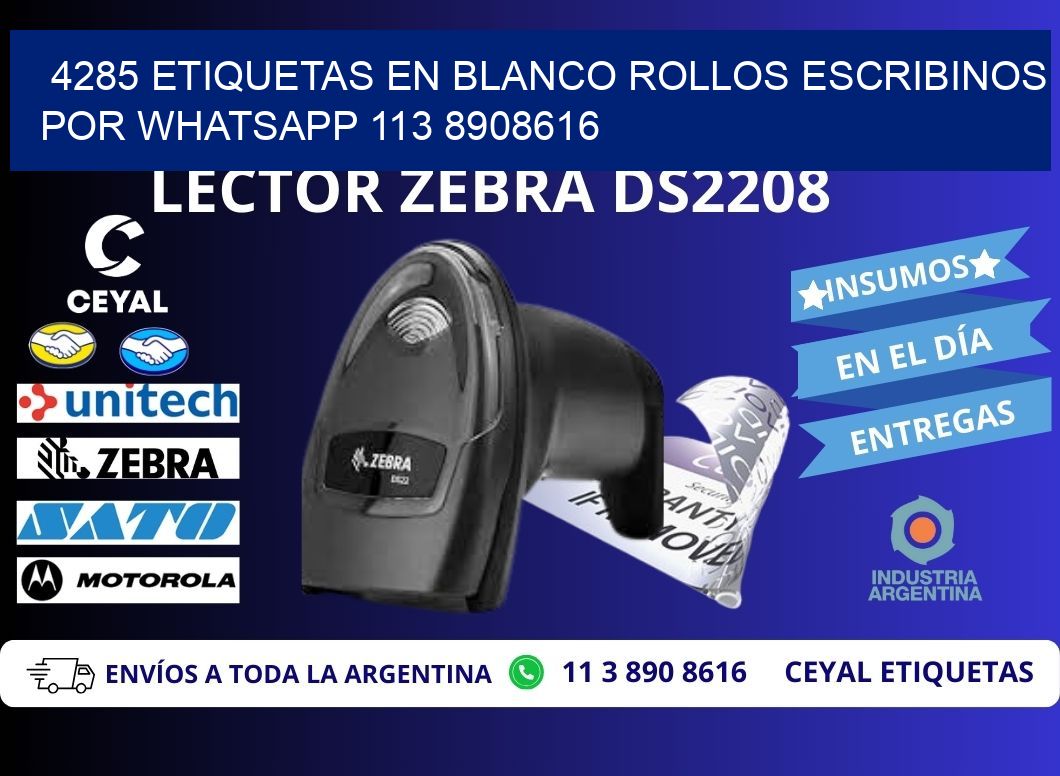 4285 ETIQUETAS EN BLANCO ROLLOS ESCRIBINOS POR WHATSAPP 113 8908616